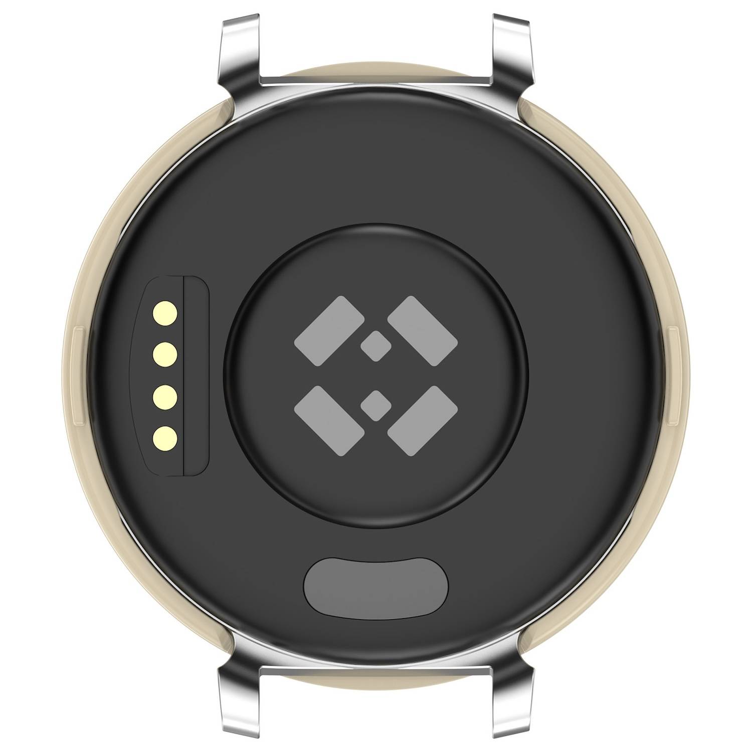 Für Garmin Lily 2 Kunststoff PC Smart Watch Hülle + H9 Schutz Hart Glas Beige