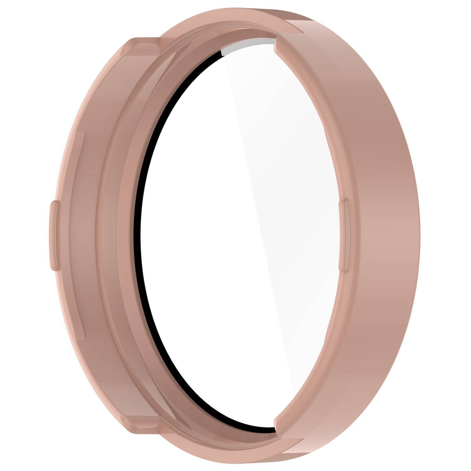 Für Garmin Lily 2 Kunststoff PC Smart Watch Hülle + H9 Schutz Hart Glas Pink