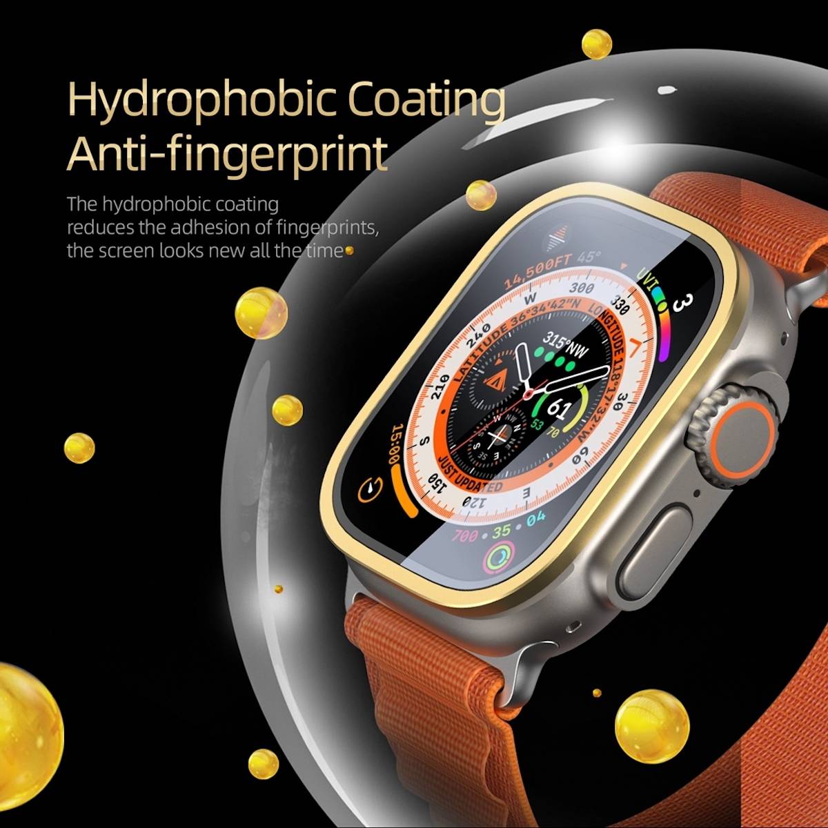 Für Apple Watch Ultra 1 + 2 49mm Aluminiumlegierung Hülle + Hart Glas