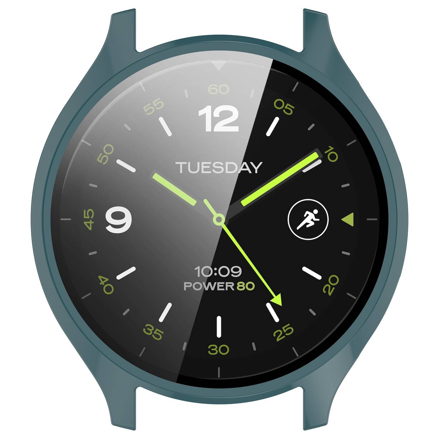 Für Xiaomi Watch 2 Kunststoff PC Smart Watch Hülle + H9 Schutz Hart Glas Dunkelgrün