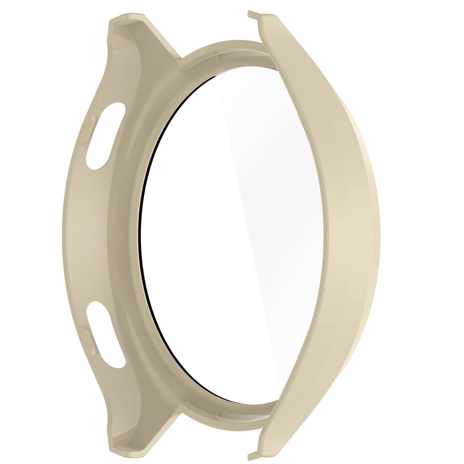 Für Xiaomi Watch 2 Kunststoff PC Smart Watch Hülle + H9 Schutz Hart Glas Beige