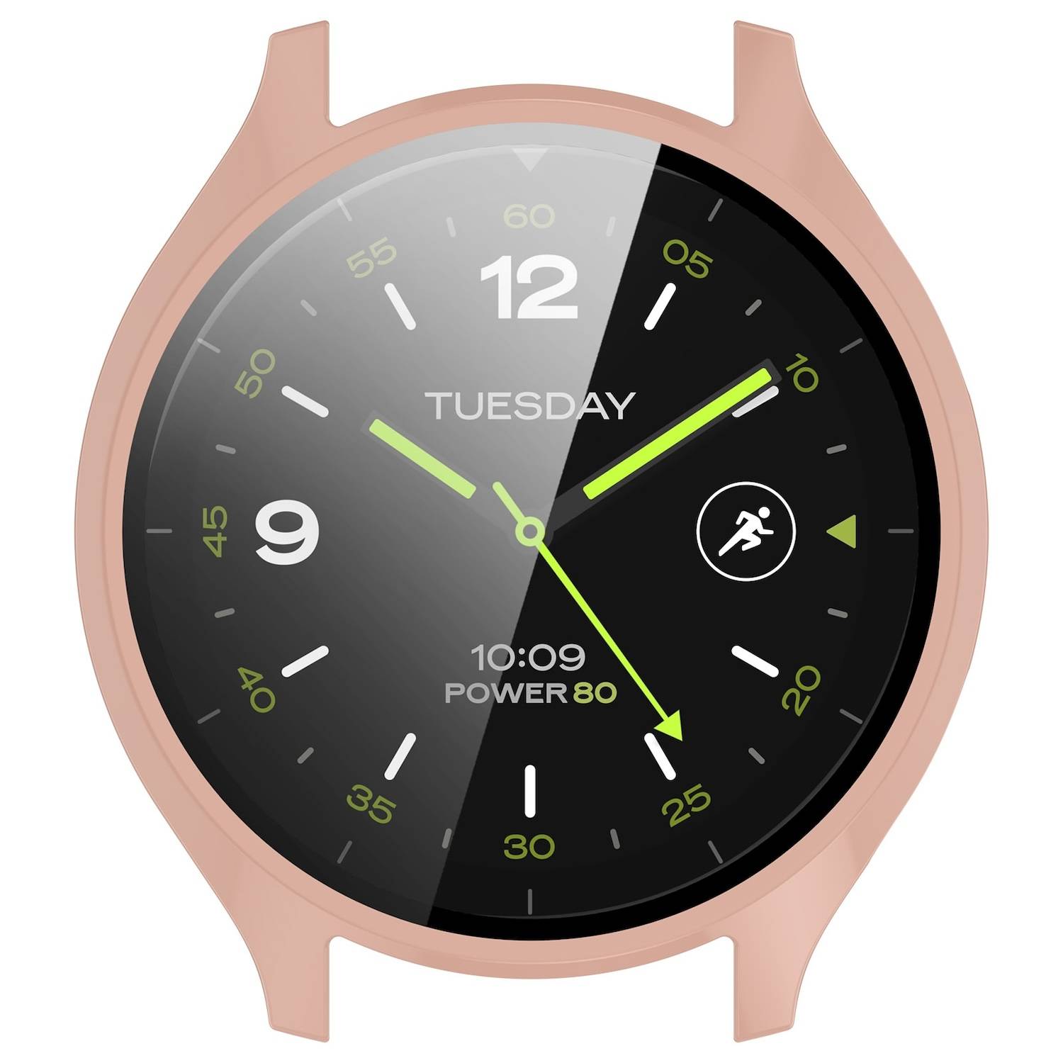 Für Xiaomi Watch 2 Kunststoff PC Smart Watch Hülle + H9 Schutz Hart Glas Pink