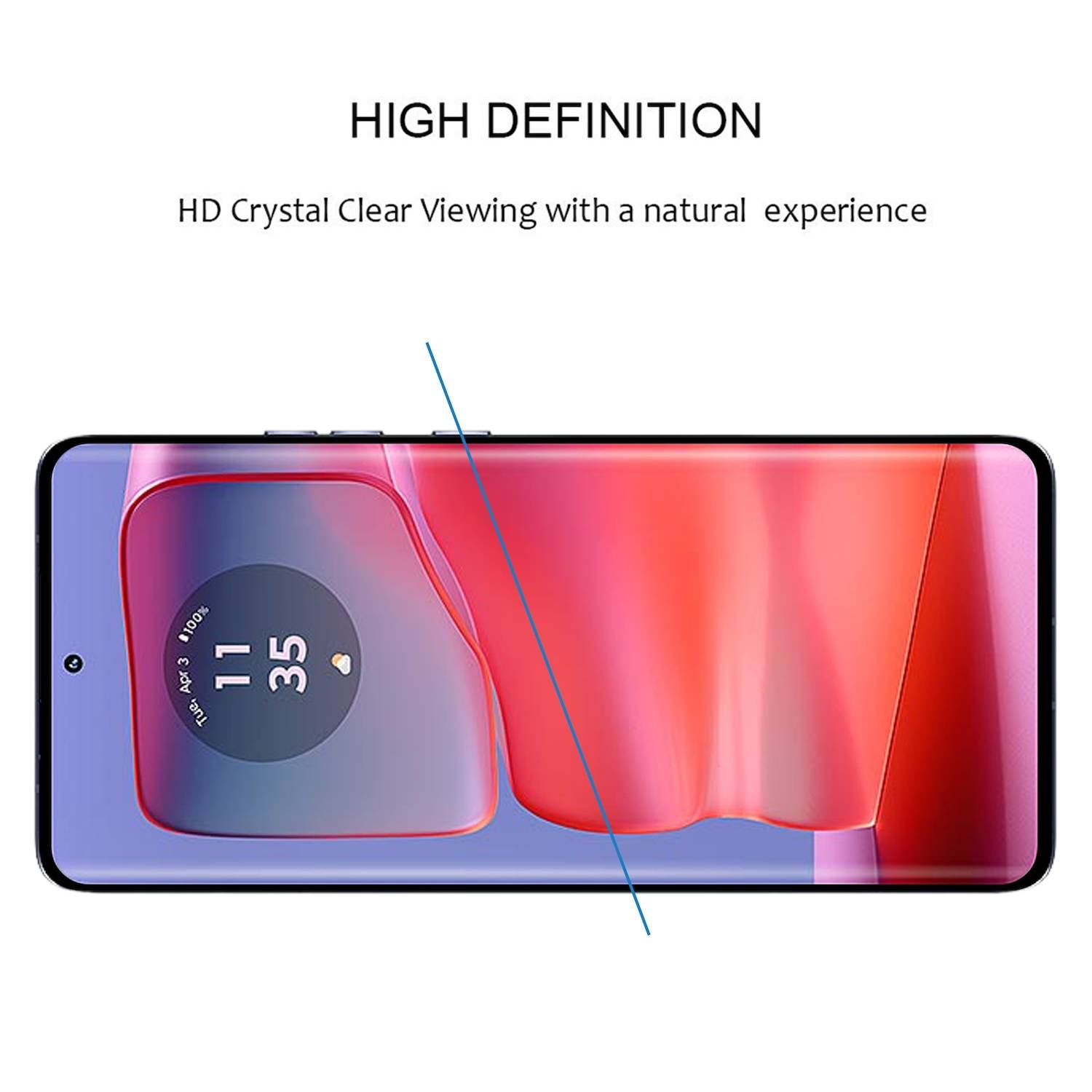 Für Motorola Edge 50 Pro 5G 1x 4D Premium 0,3 mm H9 Curved Hart Glas