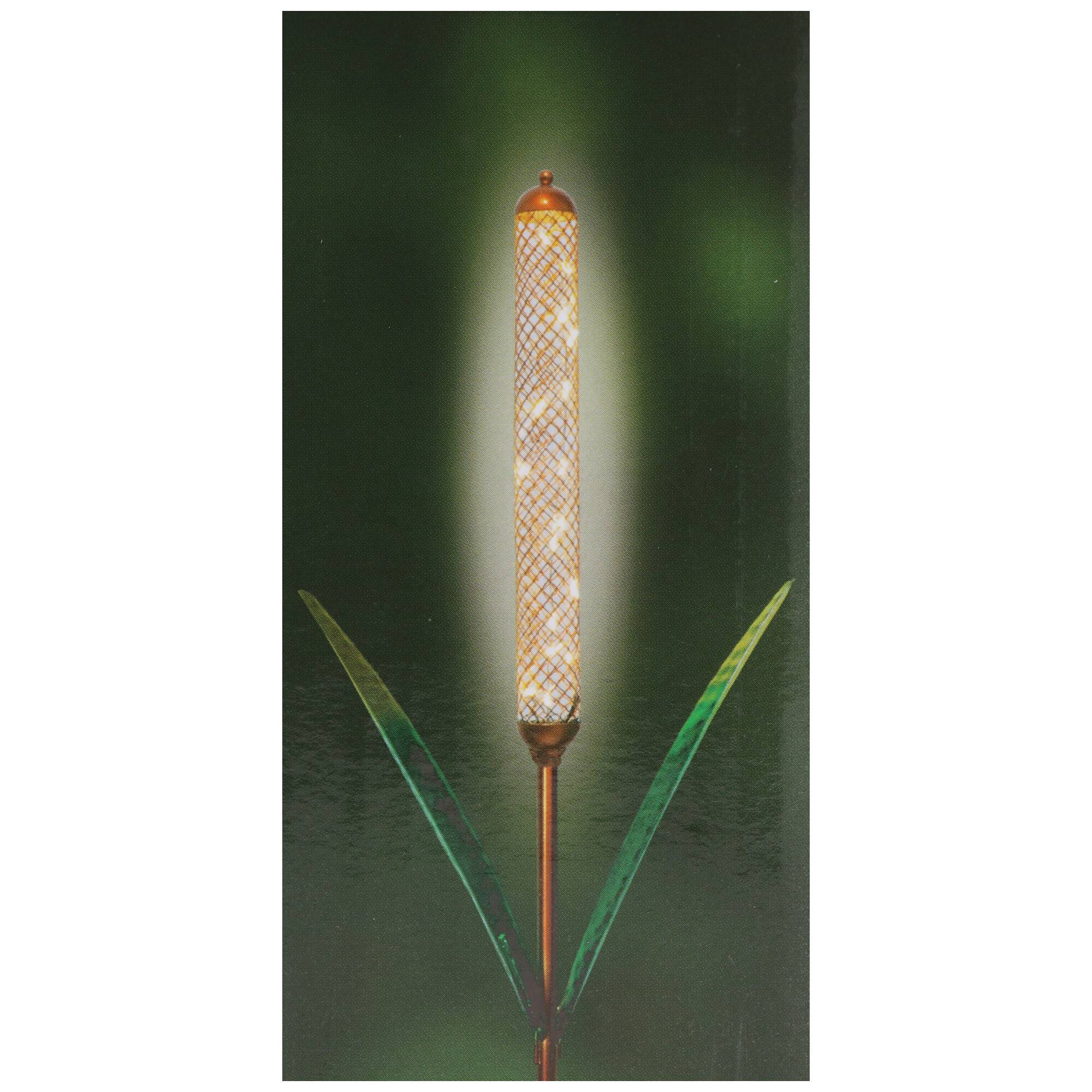 LED-Solarleuchte im Schilf Design, mit Dämmerungssensor, 20 x warmweiße LED