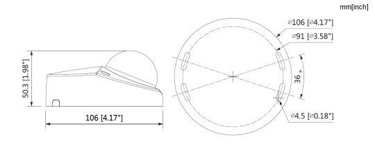 Dahua - HAC-HDBW2241FP-A-0280B-S2-DIP - HDCVI - Dome, - 2 MP/Starlight - 2,8mm fix Objektiv - Max. 25fps@1080P - Max.IR