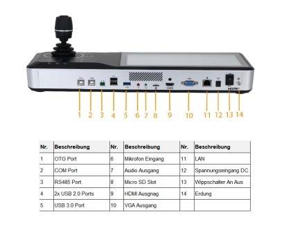 Dahua - NKB5200 - Zubehör - Eingabegerät, - 10,1" TFT LCD Touch Bildschirm(1280x800) - 1x HDMI und 1x VGA Ausgang - Vie