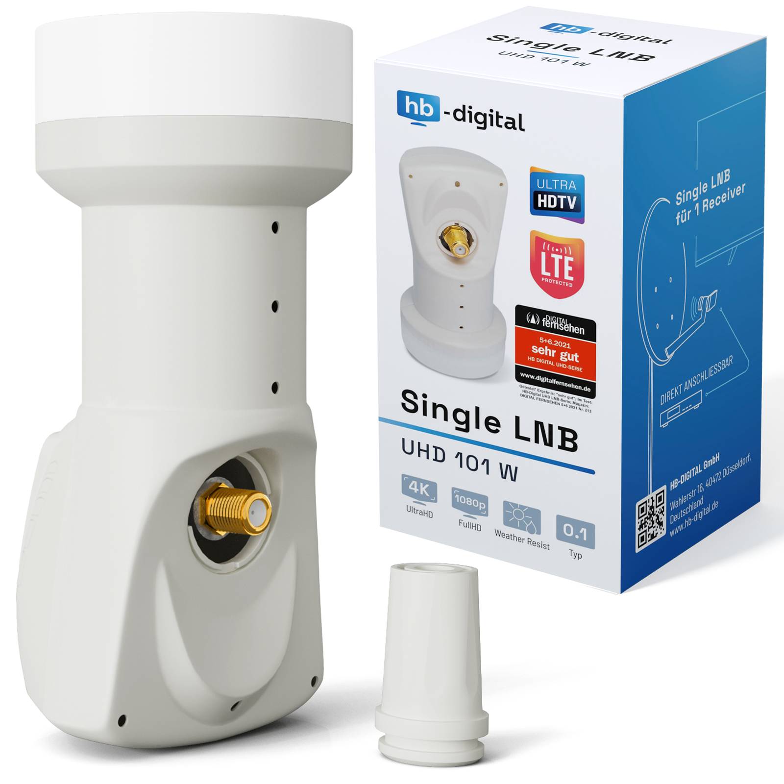 hb-digital LNB Single für 1 Teilnehmer UHD 101S weiß