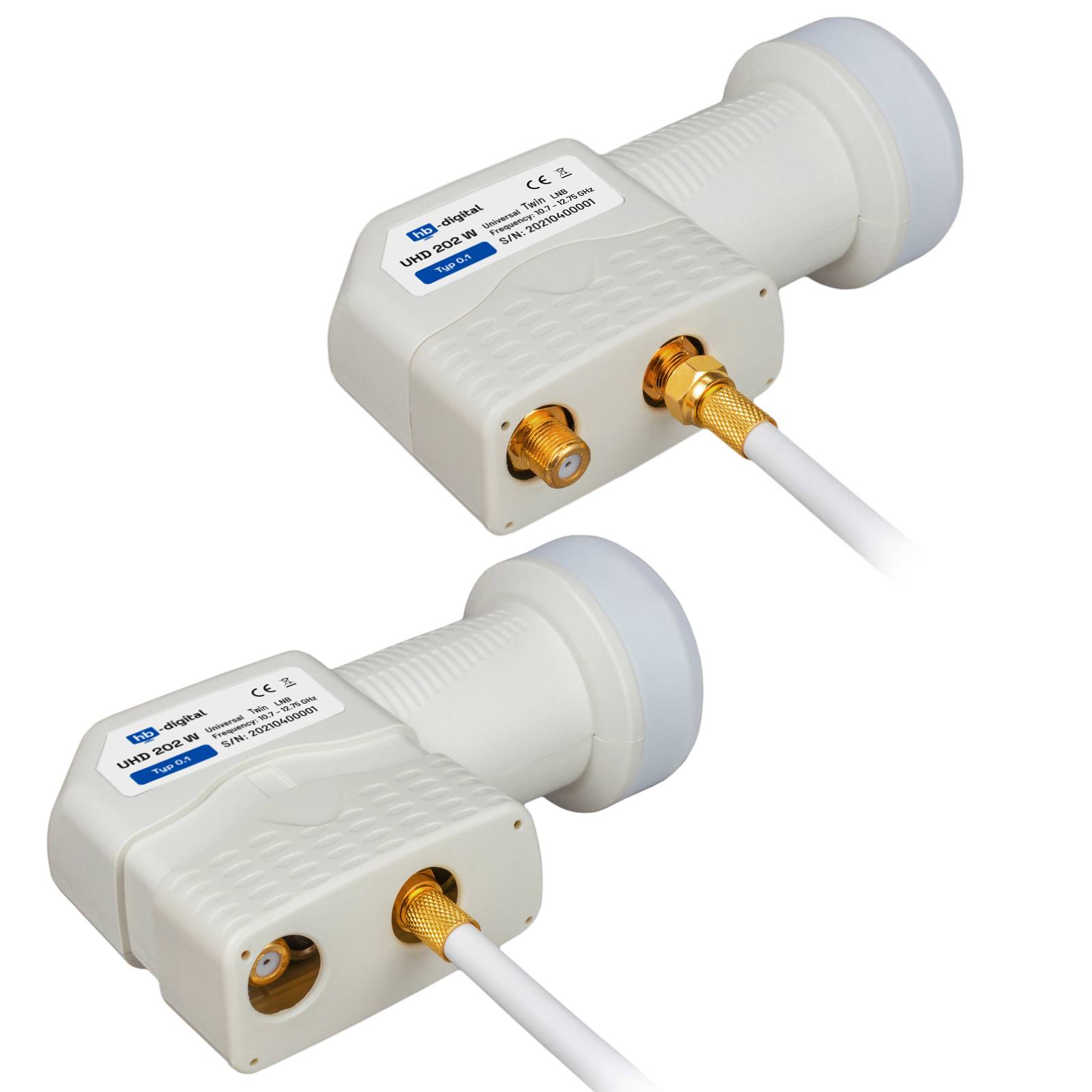 hb-digital LNB Twin für 2 Teilnehmer UHD 202 W LTE Filter wetterfest