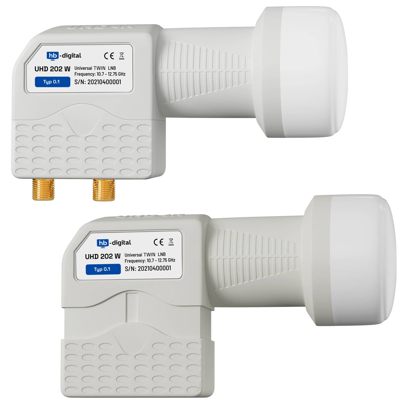 hb-digital LNB Twin für 2 Teilnehmer UHD 202 W LTE Filter wetterfest