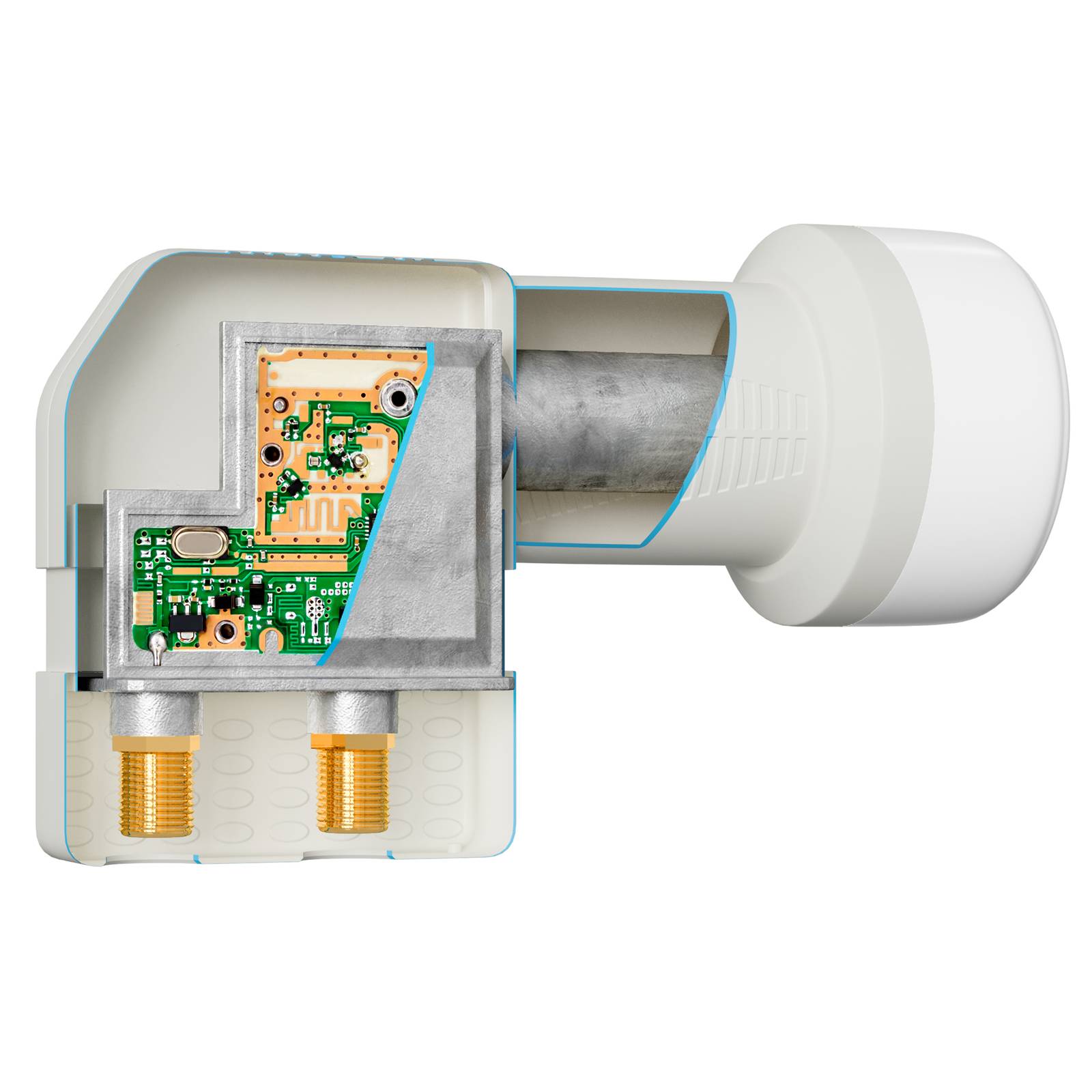 hb-digital LNB Twin für 2 Teilnehmer UHD 202 W LTE Filter wetterfest