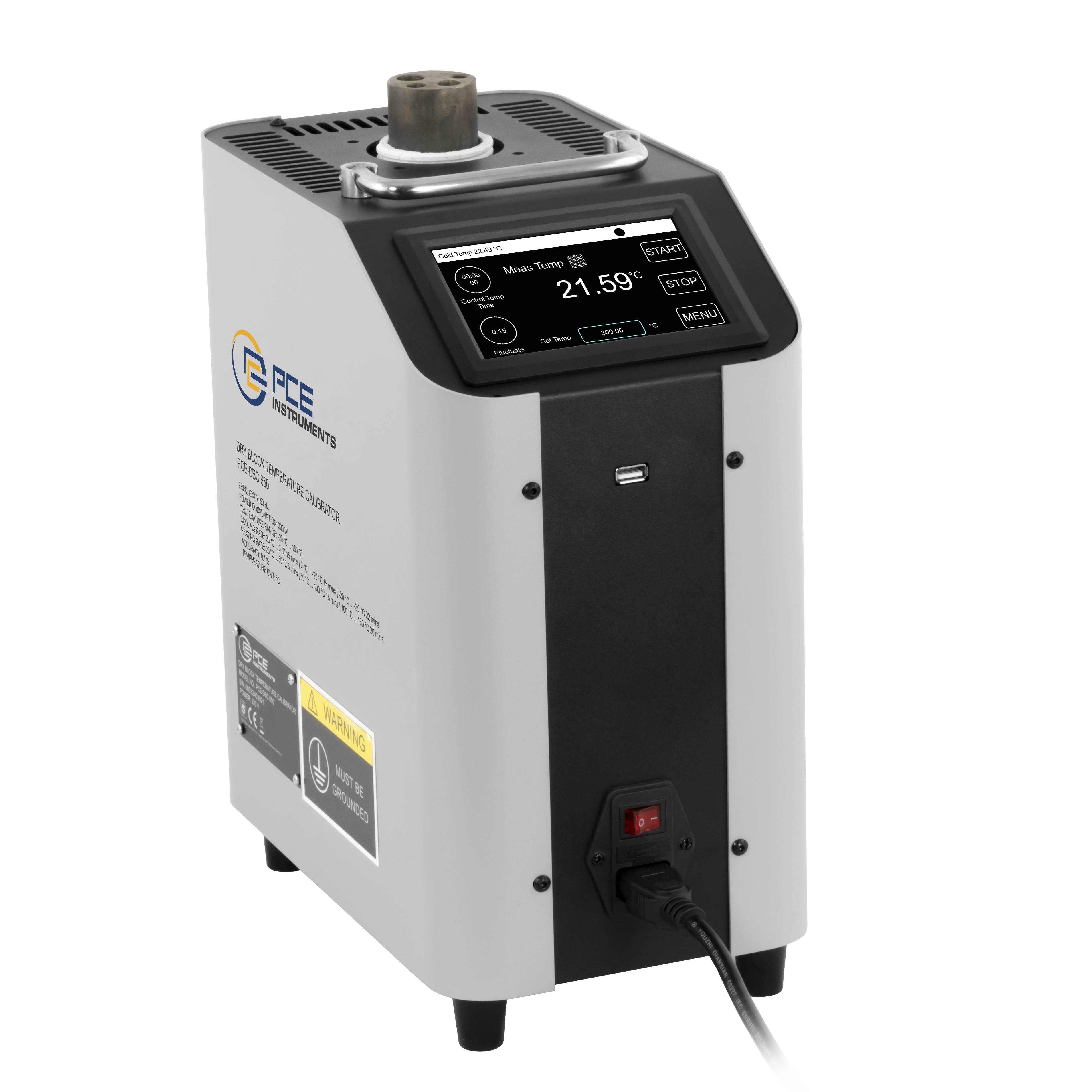 PCE Instruments Blockkalibrator PCE-DBC 650 inkl. Speicher |Temperaturbereich 300°C … 1200°C |4 Sensoröffnungen 6 … 12mm