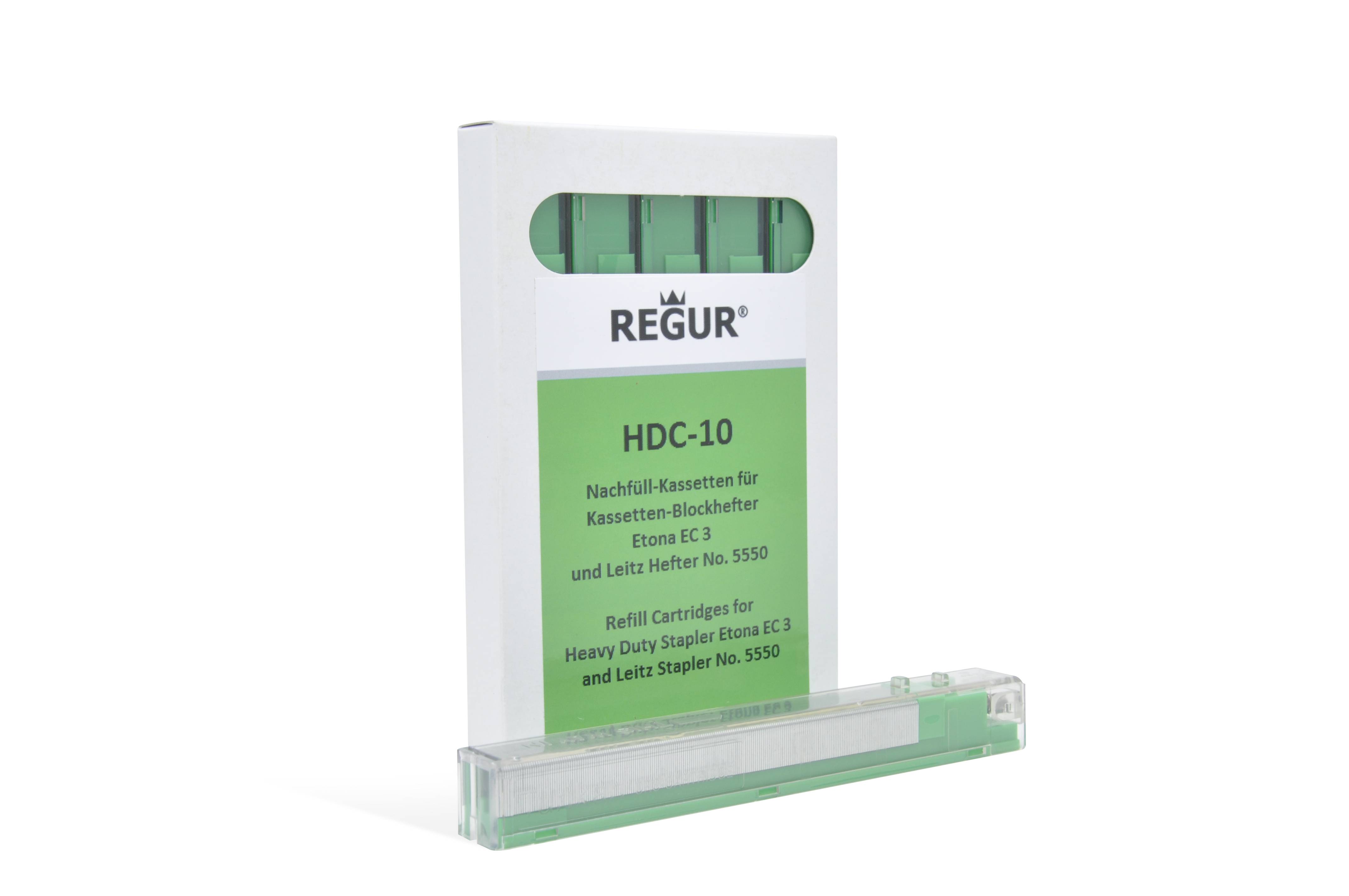 Regur® Heftklammern Nachfülll/Refill Kassetten HDC 10 Grün 40bis55 Blatt