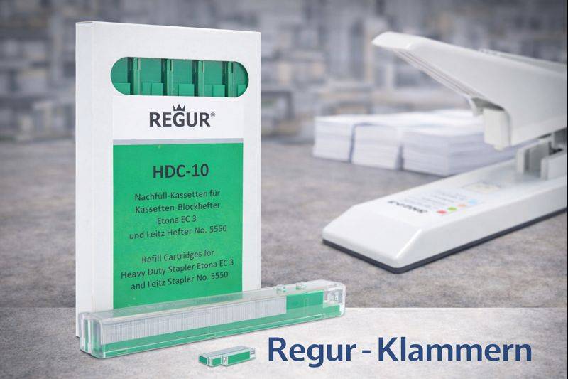 Regur® Heftklammern Nachfülll/Refill Kassetten HDC 10 Grün 40bis55 Blatt