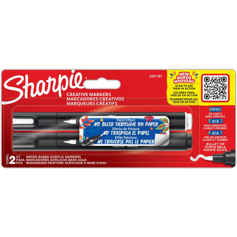 Sharpie Kreativmarker ACRYLIC, Rundspitze, 2er Blister