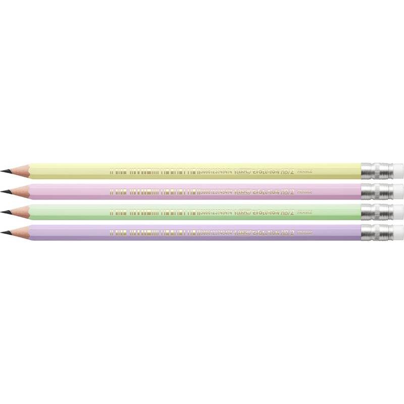 BIC Bleistift Evolution PASTEL, Härtegrad: HB, sortiert