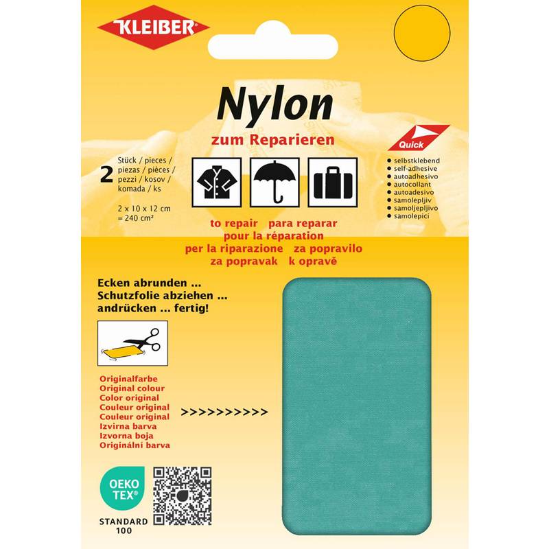 KLEIBER Nylon-Flicken, selbstklebend, türkis