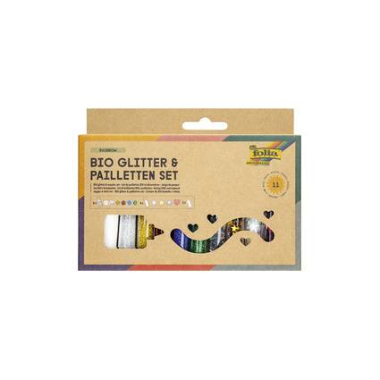 folia BIO Glitter- & Pailletten-Set Rainbow