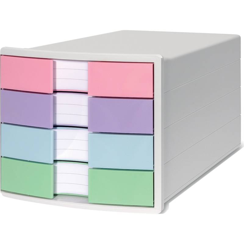 HAN Schubladenbox IMPULS, 4 Schübe, weiß/pastell