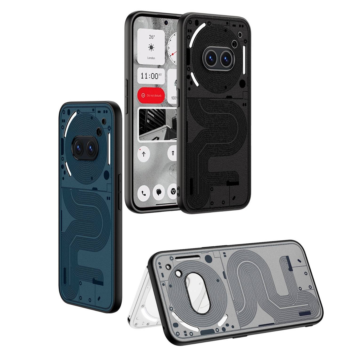 Für Nothing Phone 2a / Plus GKK Skin Feel Leder TPU Hülle Case Schwarz