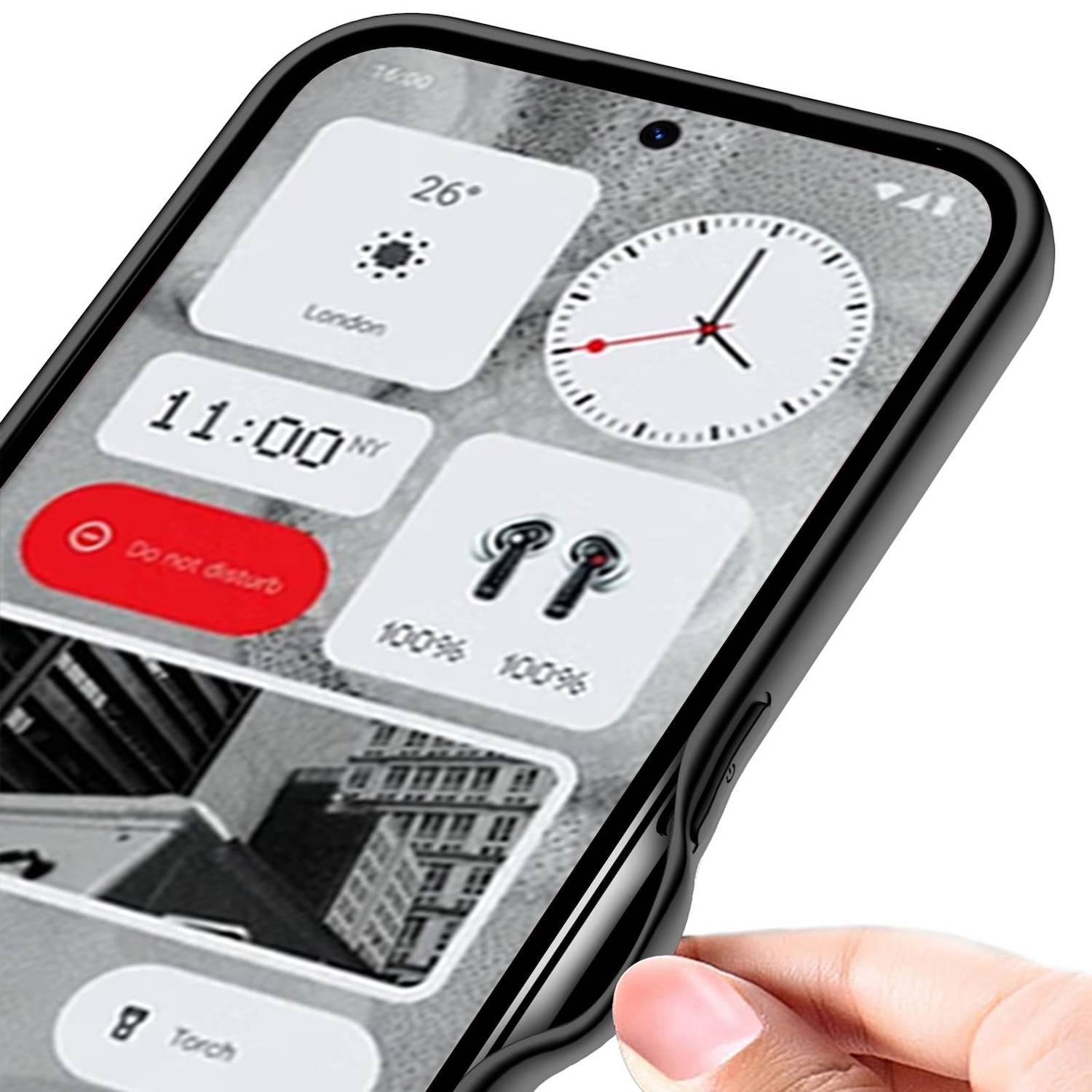 Für Nothing Phone 2a / Plus GKK Skin Feel Leder TPU Hülle Case Schwarz