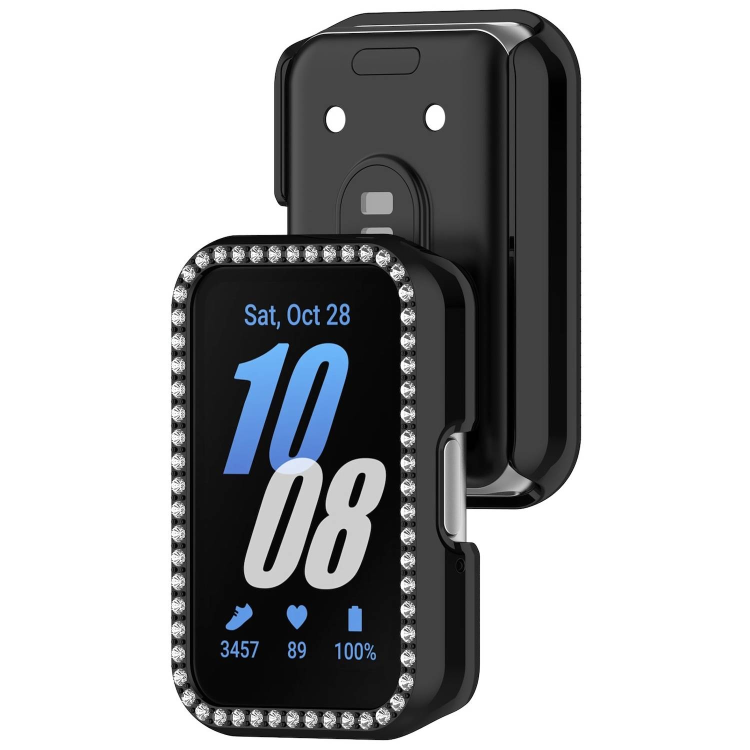Für Samsung Galaxy Fit 3 Diamant Design Kunststoff Watch Schutz Hülle Zubehör Schwarz