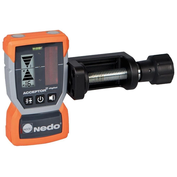 Nedo Laserempfänger - ACCEPTOR 2 digital - mit mm-Anzeige - inkl. Heavy-Duty Empfängerhalter - Preis per Stück Nedo Laserempfänger - ACCEPTOR 2 digital - mit mm-Anzeige - inkl. Heavy-Duty Empfängerhalter - Preis per Stück