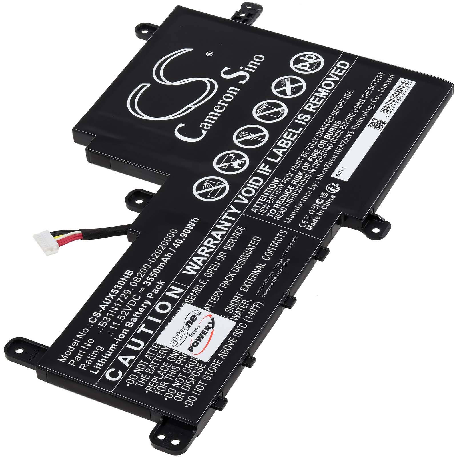 Powery Akku für Asus VivoBook S15 S530UFBQ049T Laptop, 11,52V, Li-Ion