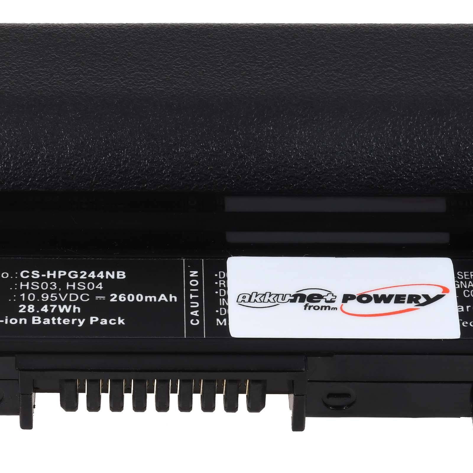 Powery Akku für Laptop HP Pavilion 15-AC666UR, 10,95V, Li-Ion