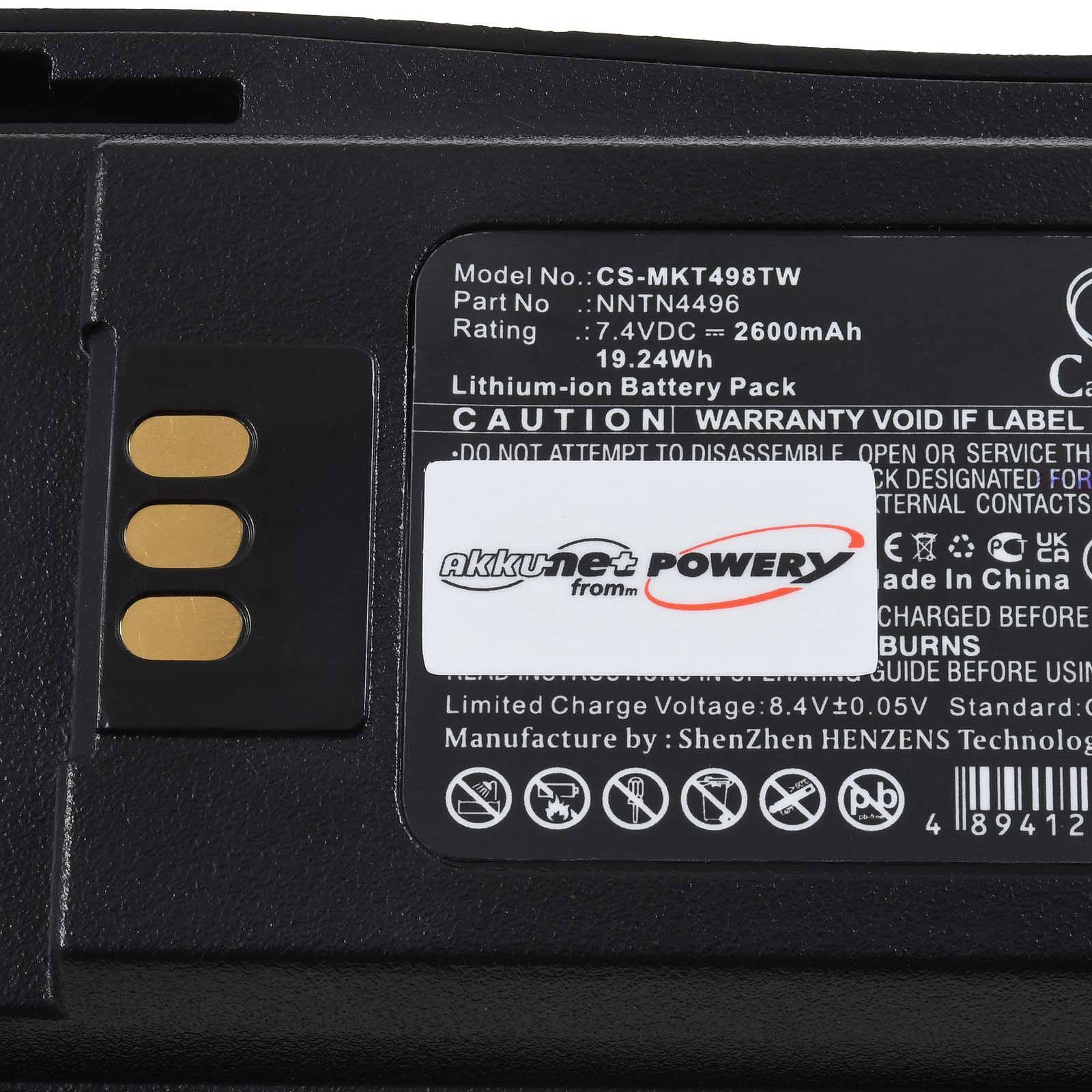 Powery Powerakku für Motorola CP150 Funkgerät Bauform beachten!, 7,4V, Li-Ion