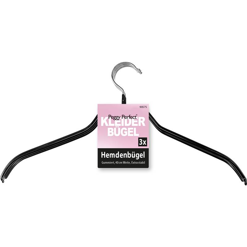 Peggy Perfect Metall-Kleiderbügel ohne Steg, 3er Pack