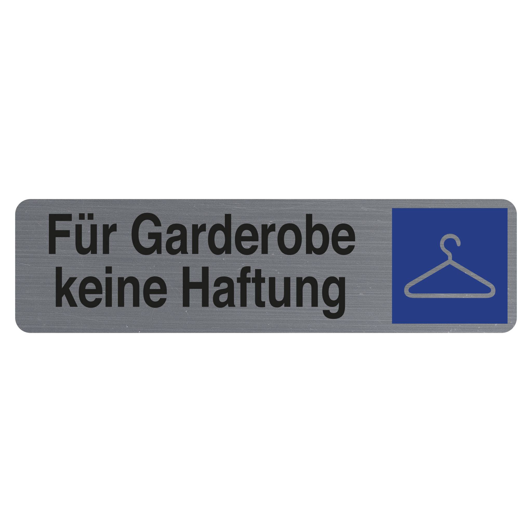 Exacompta Hinweisschild Für Garderobe keine Haftung, 16 ,5x4,4 cm - 67192B