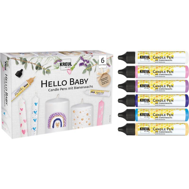 KREUL Candle Pen "Hello Baby", 6er-Set