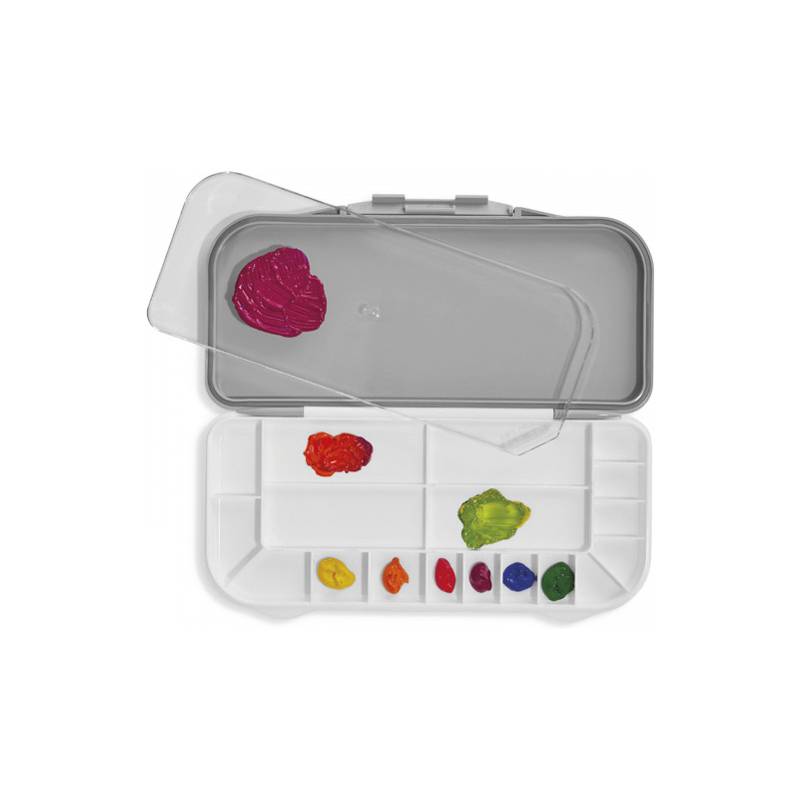 deflecto Farbpalette mit Deckel, grau / weiß