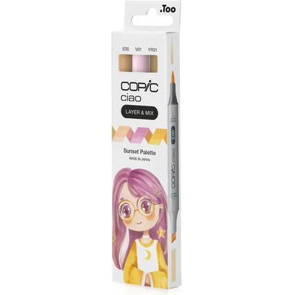 COPIC Marker ciao, 3er Set "Sunset Palette"