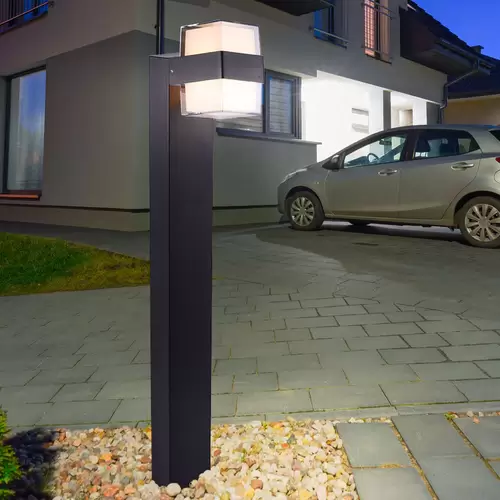 Stehlampe Stehleuchte Wegelampe Außenlampe Pollerleuchte, Wetterfest IP44 2 flammig, anthrazit, 2x LED 8W 700Lm 3000K, LxBxH 15x9,5x75cm Stehlampe Stehleuchte Wegelampe Außenlampe Pollerleuchte, Wetterfest IP44 2 flammig, anthrazit, 2x LED 8W 700Lm 3000K, LxBxH 15x9,5x75cm