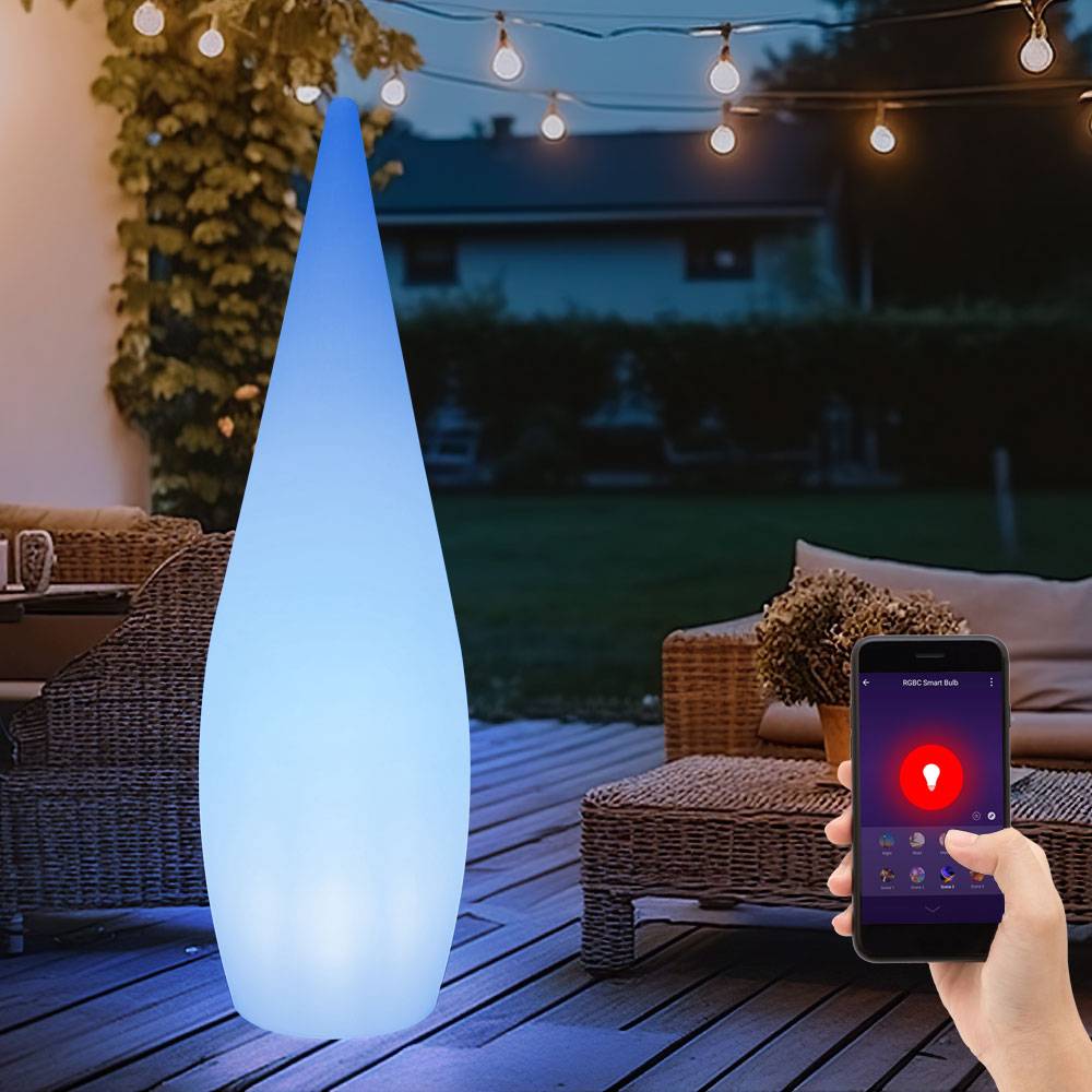 LED Außenleuchte Stehlampe Gartenleuchte Terrassenlampe, App Steuerung dimmbar Fernbedienung Smart Home RGB, 10W 850lm 2700-6500K warmweiß-kaltweiß