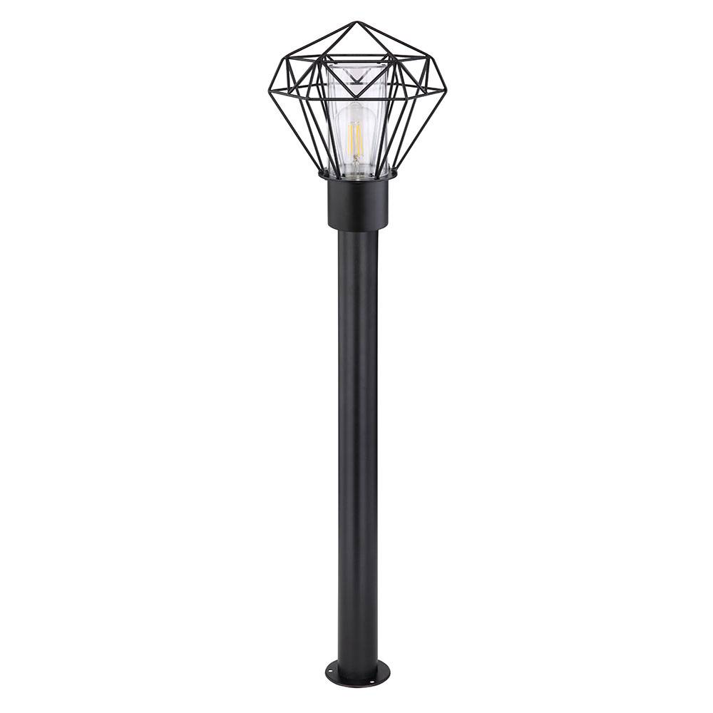 Stehlampe dimmbar mit Fernbedienung Terrassenlampe Außenleuchte Industriell LED Wegelampe schwarz Edelstahl Sockelleuchte, RGB Farbwechsel, 8,5W