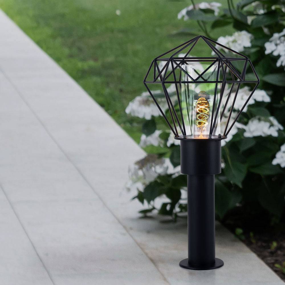 Außenleuchte Stehleuchte Wegelampe Terrassenleuchte Gartenlampe, Edelstahl schwarz Metall, App Steuerung dimmbar CCT, Smart RGB LED 8,5W 806Lm,