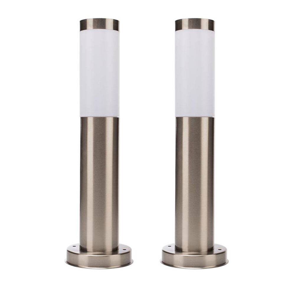 Außen Stehleuchte Sockellampe Wegeleuchte Gartenleuchte, Edelstahl, App Steuerung CCT, Smart RGB LED 8,5W 806Lm, H 45 cm, 2er Set