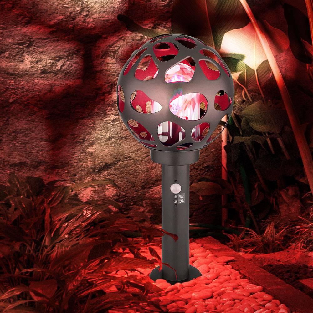 Sockelleuchte mit Bewegungsmelder Kugel Wegelampe mit Bewegungsmelder Außen Standleuchte außen, Edelstahl anthrazit, App Steuerung dimmbar CCT, Smar