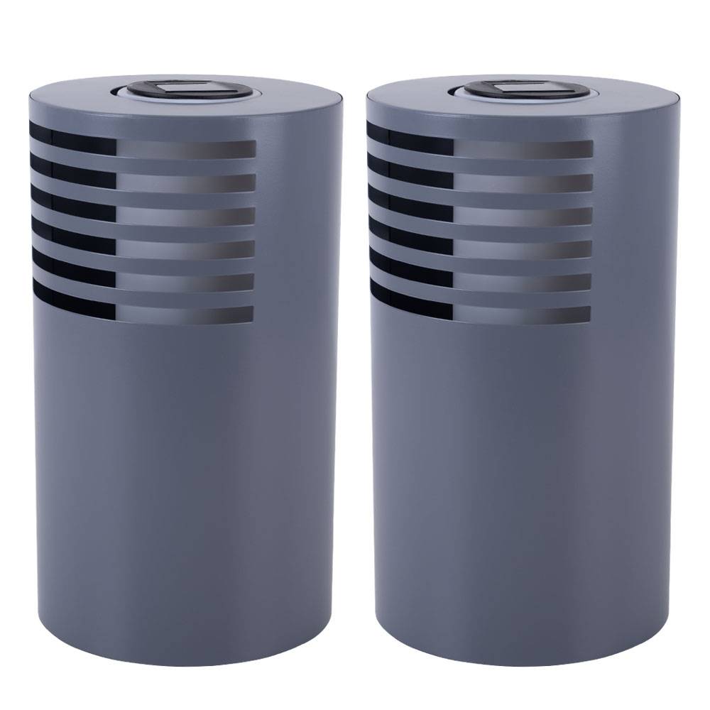 LED Solarlampe Wegeleuchte Gartenlampe Außenleuchte Standlampe, Kunststoff weiß, warmweiß, DxH 20x35 cm, 2er Set