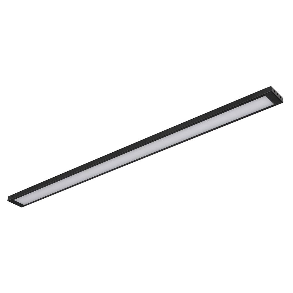 Unterbaulampe LED Unterbauleuchte Deckenlampe Küche schwarz Kabelschalter, Kunststoff opal, 1x LED 5 W 330 lmwarmweiß, LxBxH 50x3x1 cm