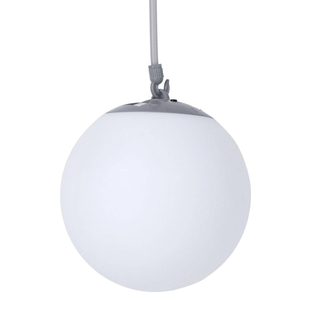 LED Solarlampe Hängeleuchte Balkonlampe weiß Kugel Außenleuchte Gummischlaufe, Kunststoff, 4x LED warmweiß, DxH 20x75 cm