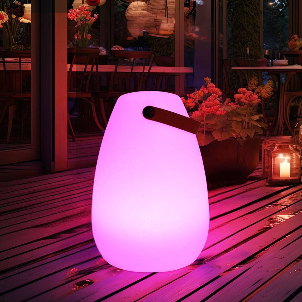 Tischleuchte Außen Akku Garten Tischlampe Outdoor USB aufladbar, dimmbar mit Fernbedienung Farbwechsel tragbar, 1x LED 11W 55lm 3000K, DxH 18x26 cm