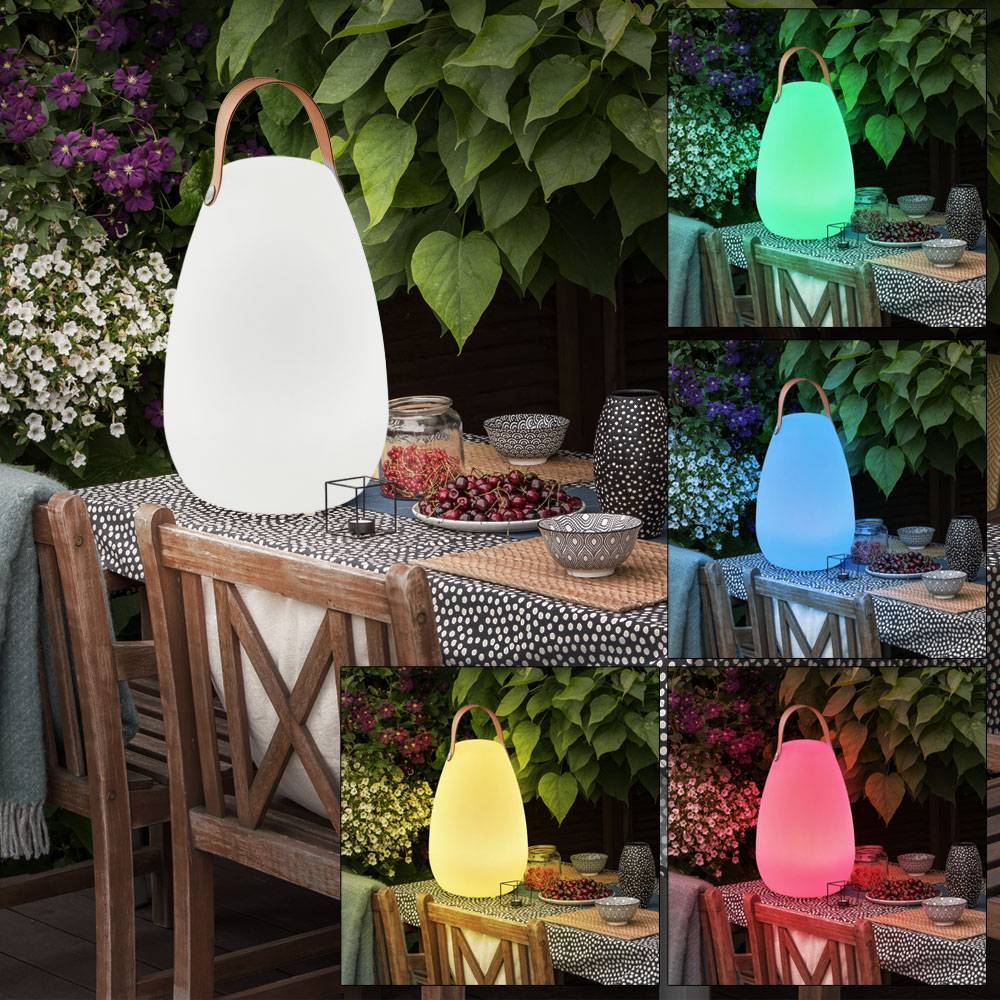 Tischleuchte Außen Akku Garten Tischlampe Outdoor USB aufladbar, dimmbar mit Fernbedienung Farbwechsel tragbar, 1x LED 11W 55lm 3000K, DxH 18x26 cm