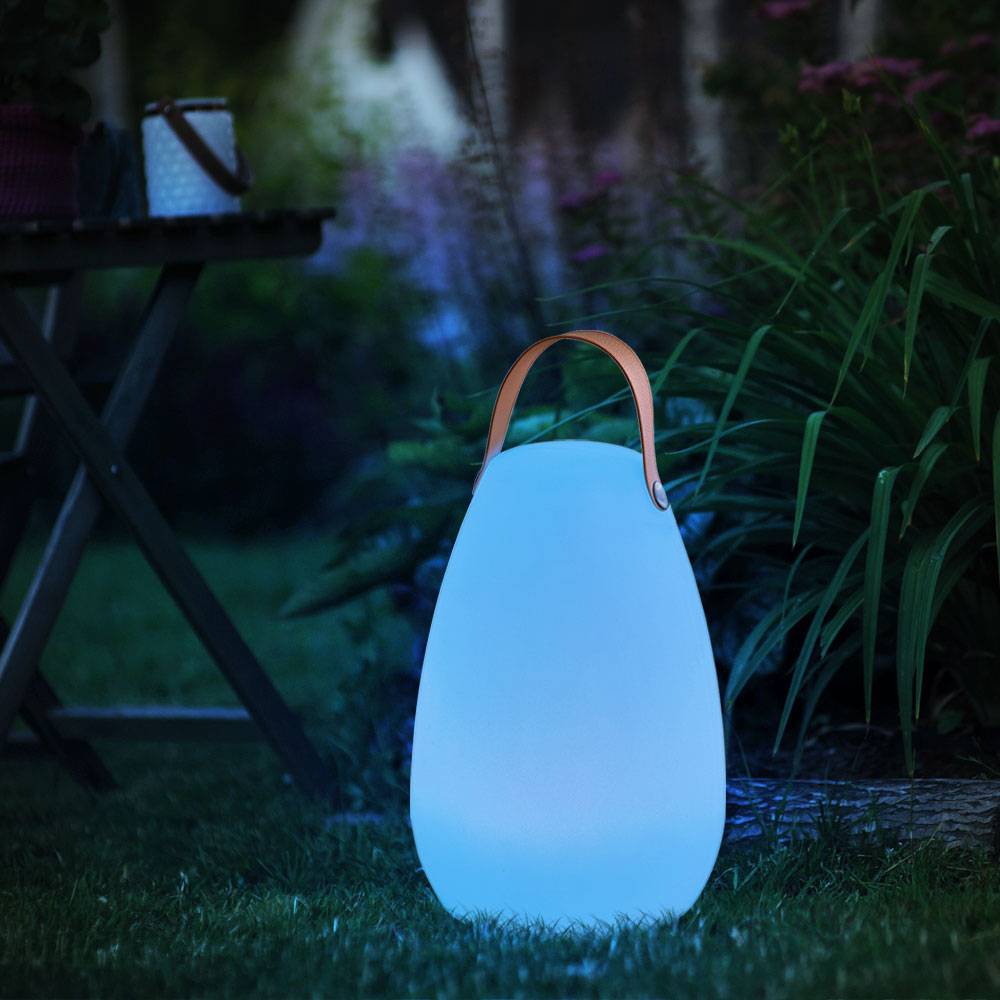 Tischleuchte Außen Akku Garten Tischlampe Outdoor USB aufladbar, dimmbar mit Fernbedienung Farbwechsel tragbar, 1x LED 11W 55lm 3000K, DxH 18x26 cm