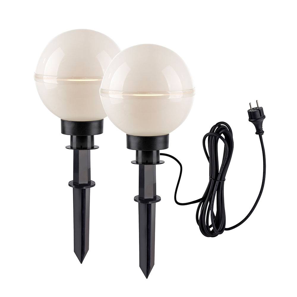 Außenleuchte Kugel Stecklampe Kugelleuchte Fernbedienung Gartendeko Farbwechsel dimmbar, Kabel 5m, 2x RGB LED 8,5W 806Lm warmweiß, DxH 20x51 cm, 2er