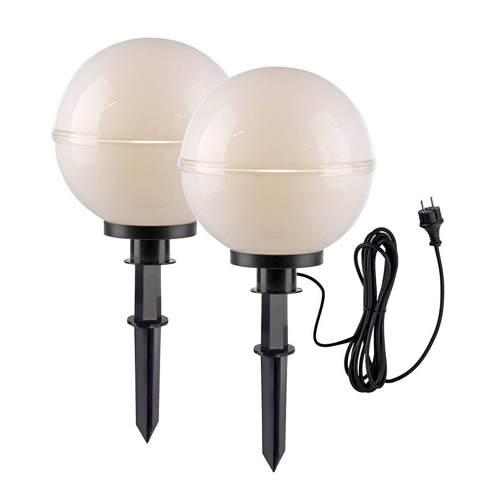 Außenleuchte Kugel Stecklampe Kugelleuchte Fernbedienung Gartendeko Farbwechsel dimmbar, Kabel 5m, 2x RGB LED 8,5W 806Lm warmweiß, DxH 30x61 cm, 2er