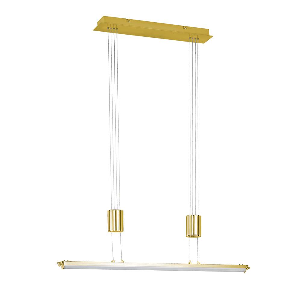 LED Pendelleuchte Hängelampe Deckenlampe Esstischleuchte Wohnzimmerleuchte, Metall Kunststoff messing, Höhenverstellbar dimmbar, 20W 2000lm 2700K wa