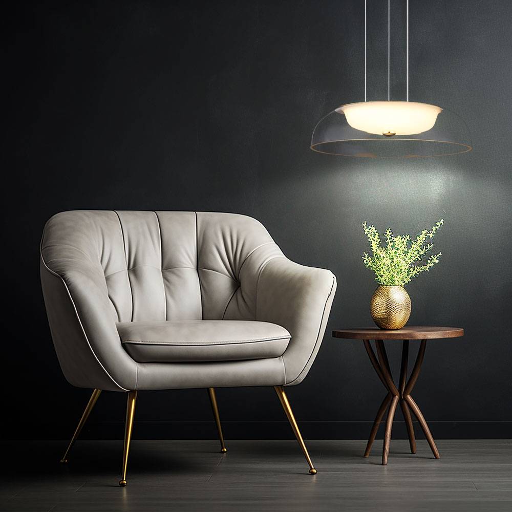 Hängeleuchte messing Esszimmerlampe Glas satiniert Pendelleuchte Wohnzimmer, Metall, LED 19W 1238Lm warmweiß, DxH 30x120 cm